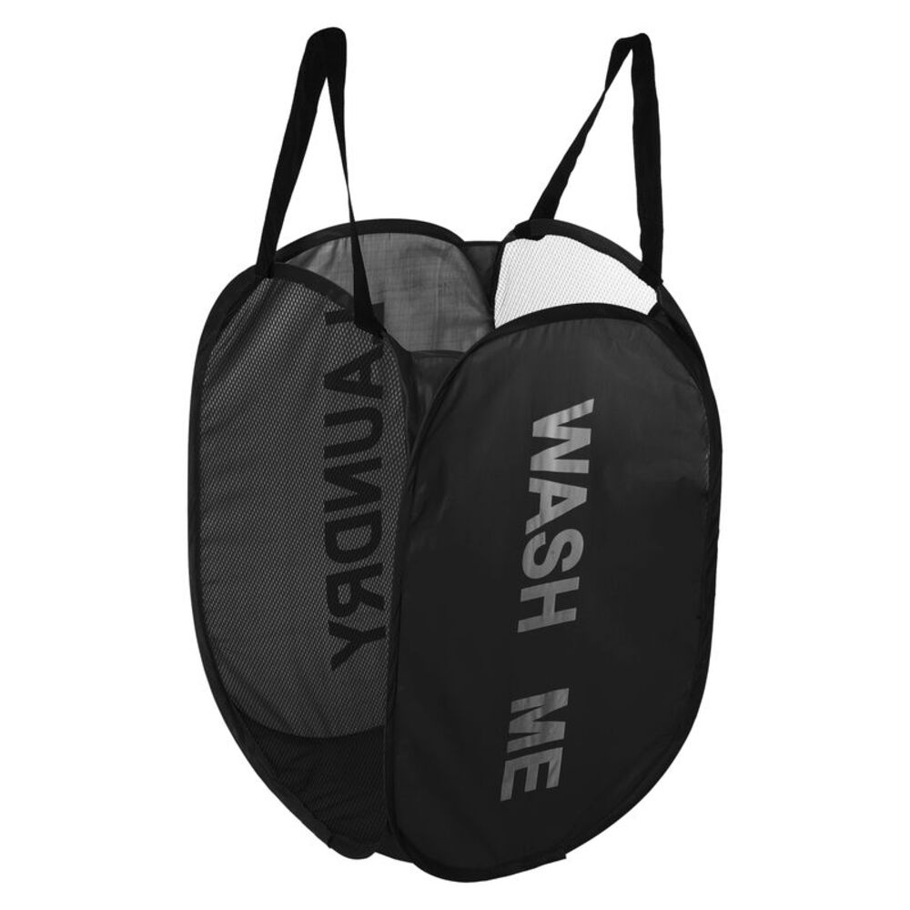 1 Pc 75L Folding Laundry Basket Durable Folding Hamper for Bathroom Black